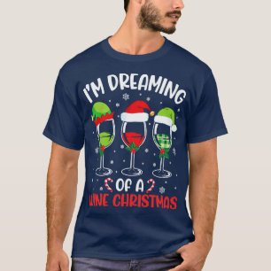 T-shirt Lunettes de vin ELF Noel Xmas Je Rêve D'Un Vin C
