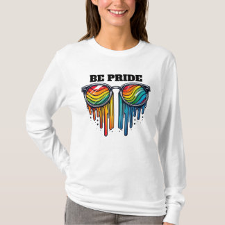 T-shirt Lunettes de vue élégantes avec LGBTQ+ Rainbow Colo