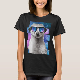 T-shirt Lunettes d'espace Meerkat Ferret Galaxy Lunettes d