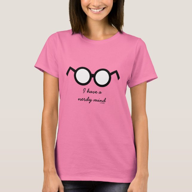 T-shirt Lunettes Girl Nerdy Mind Funny Chemise (Devant)
