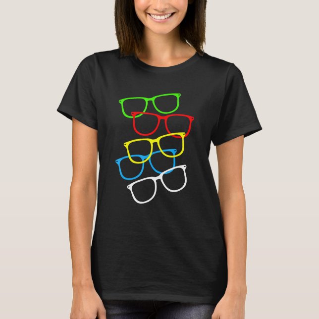 T-shirt Lunettes Hipster Optométriste d'impression Eyeglas (Devant)