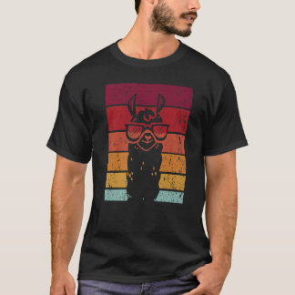 T-shirt Lunettes Llama Style Rétro Alpaca Llama Vicuña Lam