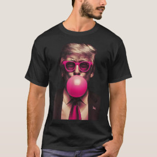 T-shirt Lunettes roses Trump Bubble Gum Chemise Vote Prési