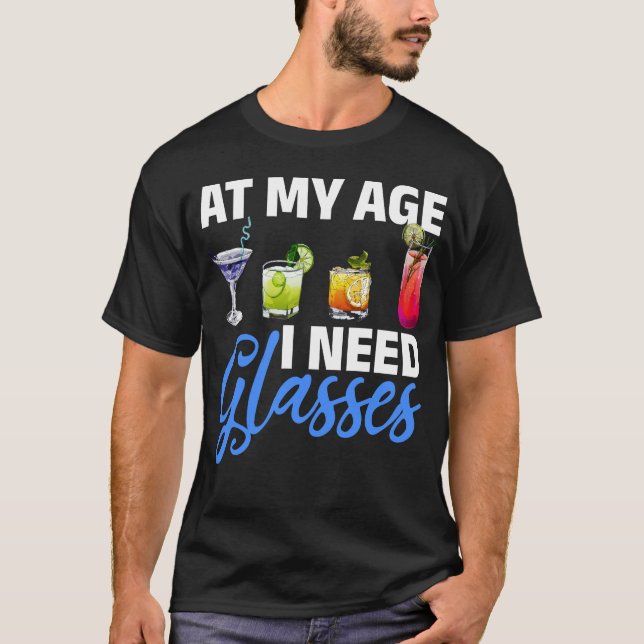 T-shirt Lunettes Vieillissement Humour Drôle Vieux gens (Devant)