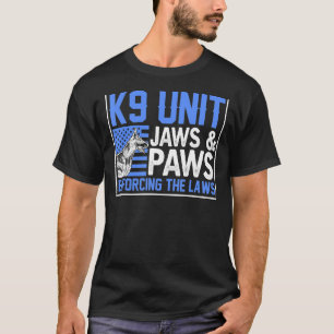 T-shirt L'Unité K9 De Police Jaws Et Paws Appliquant