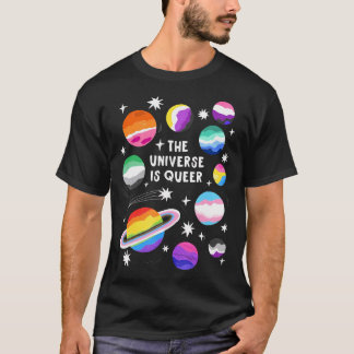 T-shirt L'Univers Est Fier Planètes Arc-en-ciel Lgbt