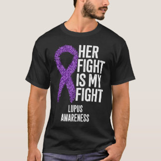 T-shirt Lupus Erythematosus Systémique Son Combat Est Mon 
