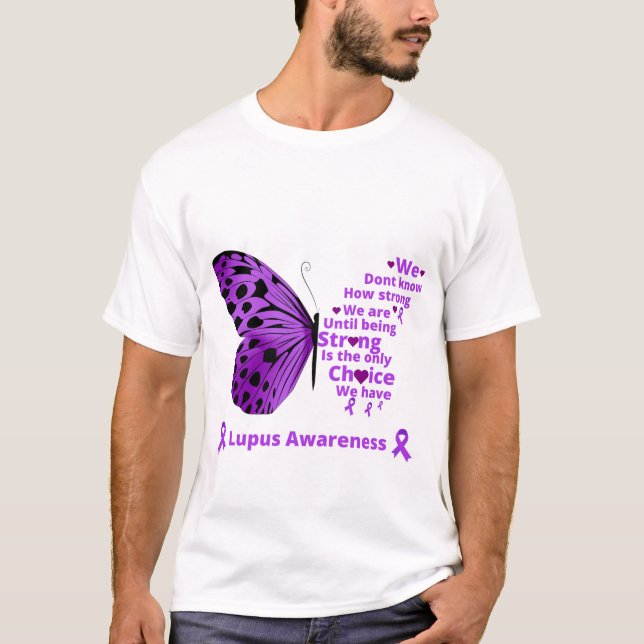 T-shirt lupus papillon violet soutien sanitaire lupus awar (Devant)