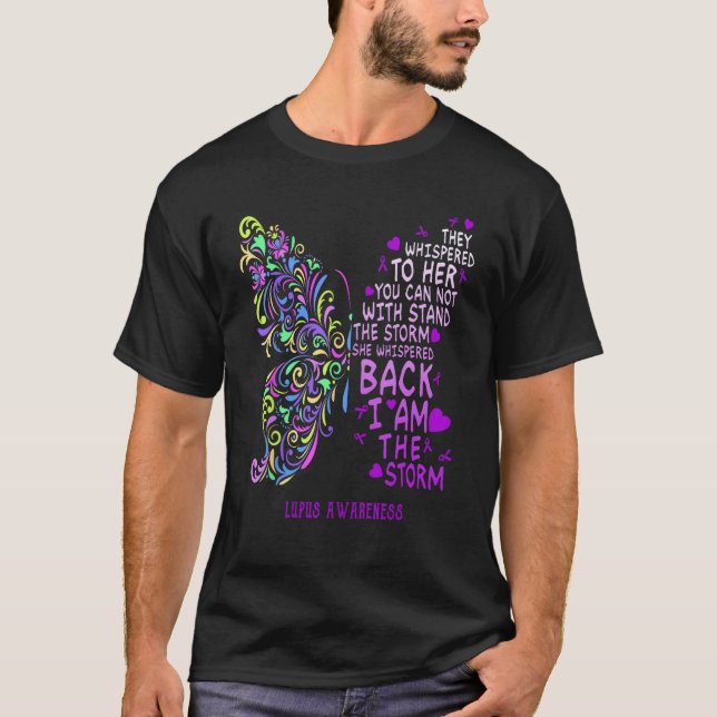 T-shirt lupus pourpre je suis le papillon guerrier orage (Devant)
