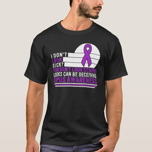 T-shirt Lupus Sensibilisation Ne Semble Pas Malade Violet  (Devant)
