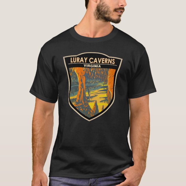T-shirt Luray Caverns Virginia Travel Art Badge (Devant)