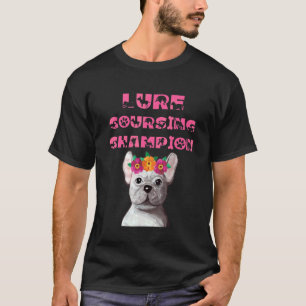 T-shirt Lure Courses Champion Chien Avec Couronne Fleur