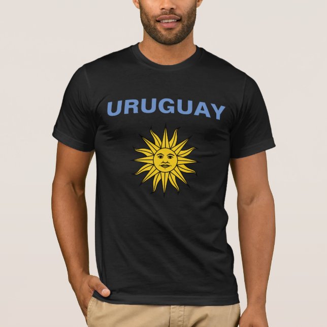 T-shirt L'Uruguay noir Sun de mai (Devant)