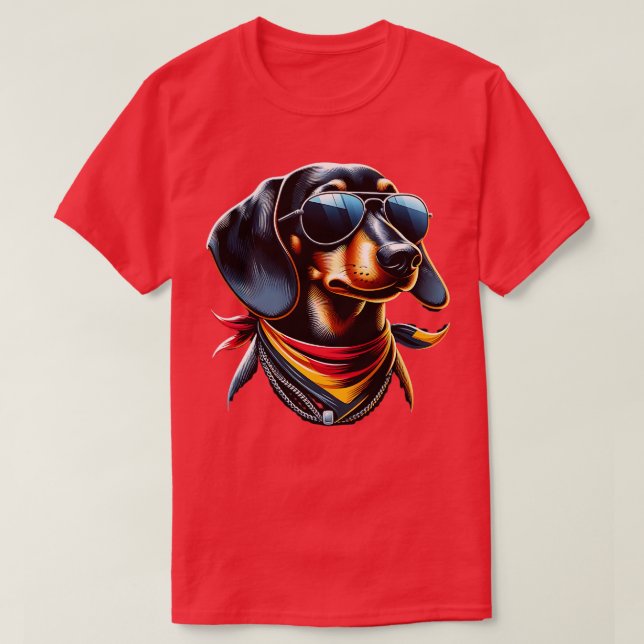 T-shirt Lustiger Dackel mit Flagge Deutschland Witzig Cool (Design devant)