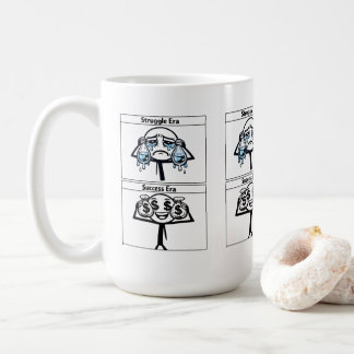 T-Shirt Lustiges Design über Unterschied Kampf und Kaffeetasse