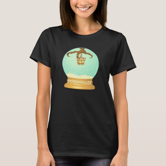 T-shirt Lustre en os de serre d'hibou globe de neige d'aut (Devant)