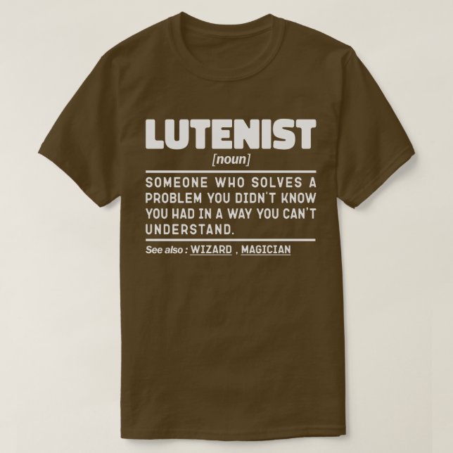T-shirt Lutenist Noun Instrument de musique Lover Humour C (Design devant)