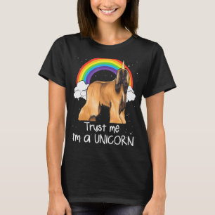 T-shirt Lutin Afghan Rainbow Trust Me Im A Unicorn Chien