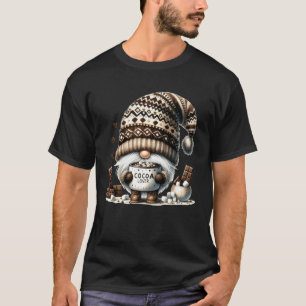 T-shirt Lutin d'hiver avec des mugs de cacao chaud et des