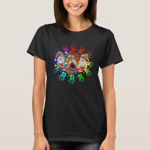 T-shirt Lutins Mignons Enlacant le Tournesol Mois de la Se