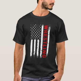 T-shirt Lutte américaine Drapeau Lutte Hommes Boy Wrest