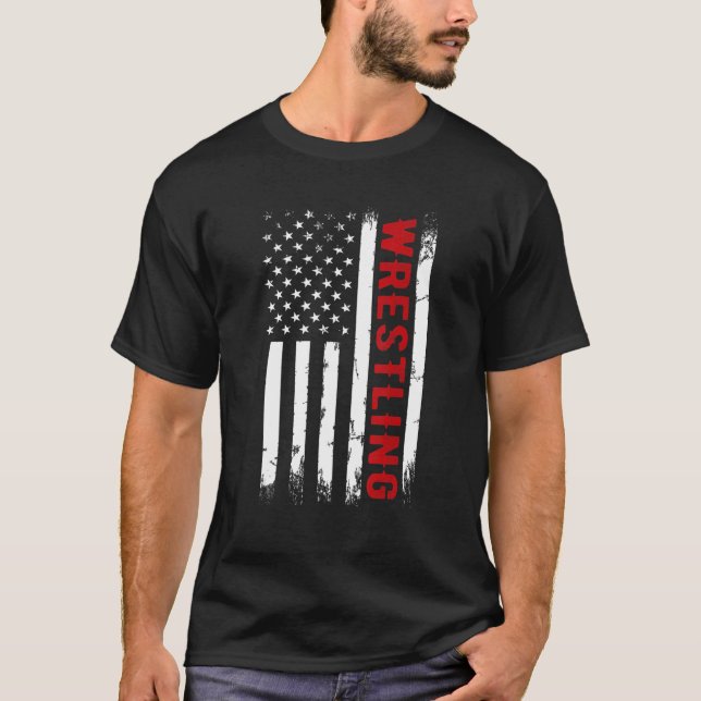 T-shirt Lutte américaine Drapeau Lutte Hommes Boy Wrest (Devant)