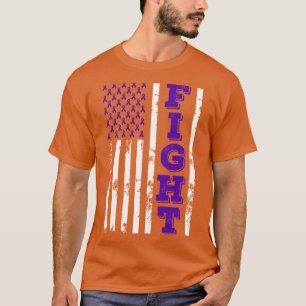 T-shirt Lutte contre la maladie d'Alzheimer Drapeau améric