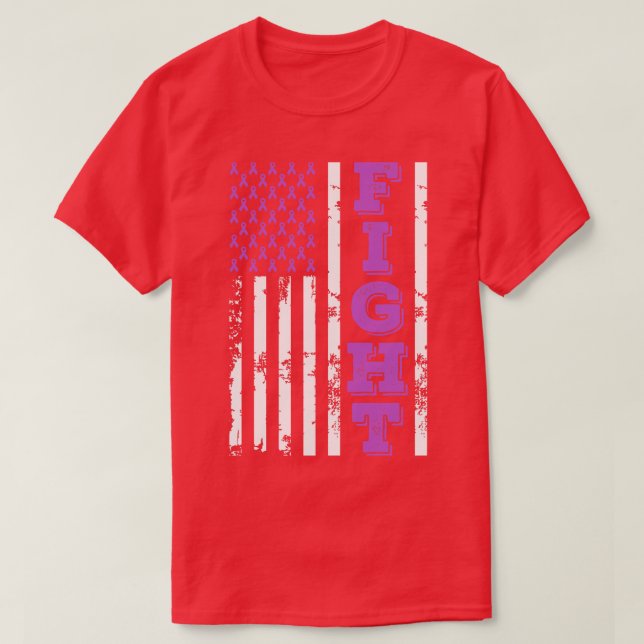 T-shirt Lutte contre le cancer Drapeau américain 4 juillet (Design devant)