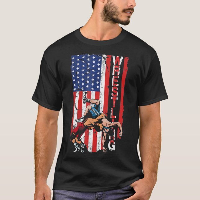 T-shirt Lutte contre le drapeau américain (Devant)
