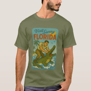 T-shirt Lutte de Floride contre les Alligators   Rétro Côt