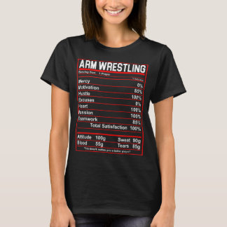 T-shirt Lutte du bras amusant Nutrition Facts Lutteur du b