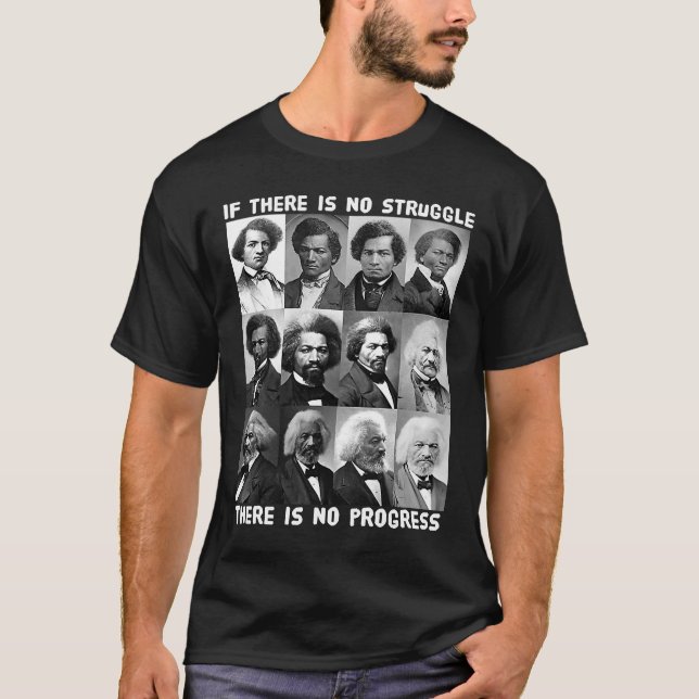 T-shirt Lutte et progrès Vie de Frederick Douglass Bla (Devant)