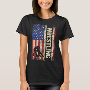 T-shirt Lutte États-Unis Drapeau Chemise Lutte 4ème De J
