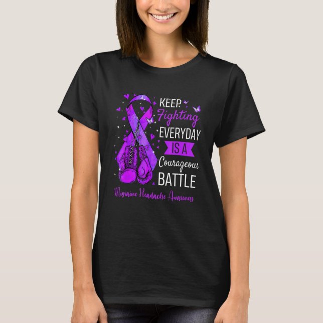 T-shirt Lutter contre la migraine migraine Sensibilisation (Devant)