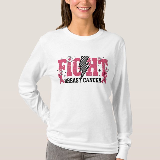 T-shirt Lutter contre le cancer du sein Éclair en détresse (Devant)