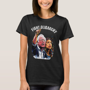 T-shirt Lutter Contre L'Oligarchie Bernie Sanders Et Aoc N
