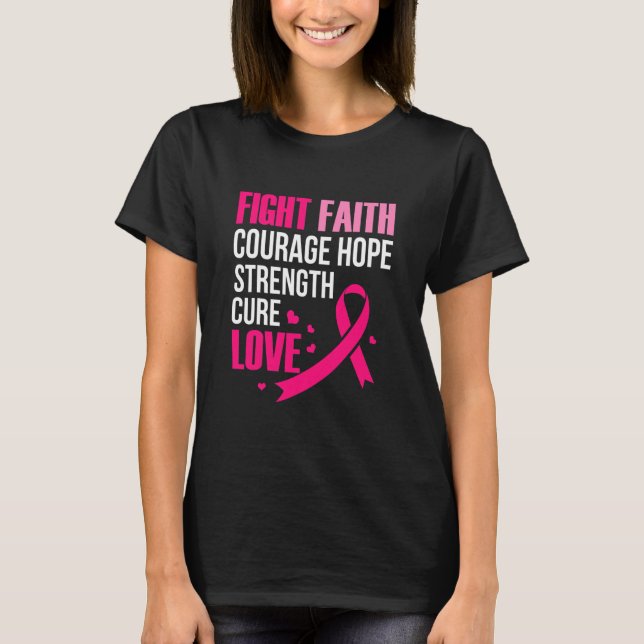 T-shirt Lutter Foi Courage Espoir Force Cure Amour (Devant)
