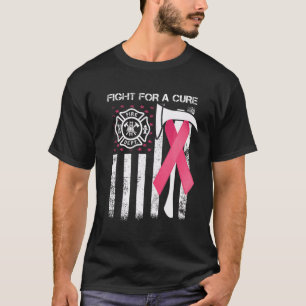 T-shirt Lutter Pour Un Drapeau Américain Cure Pompier Canc