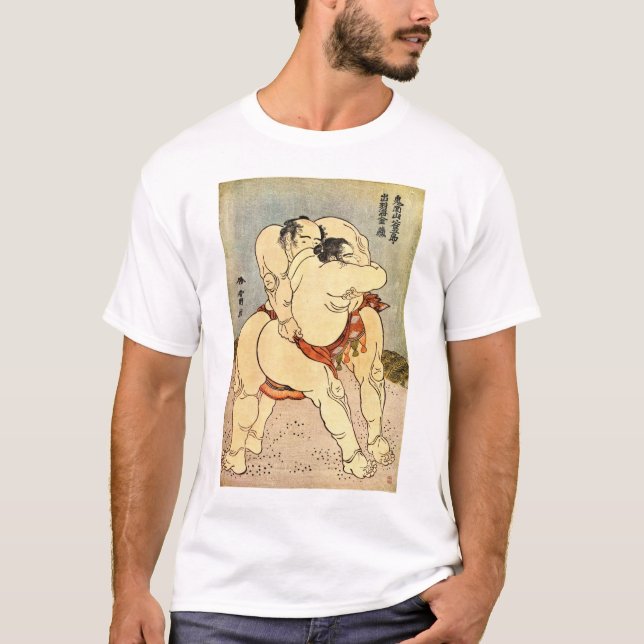 T-shirt Lutteurs de sumo de Hokusai (Devant)