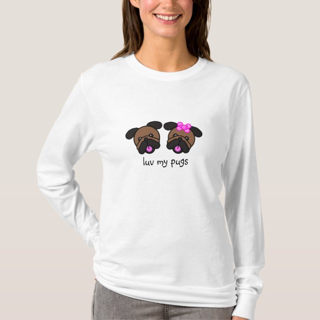 T-shirt luv mes carlins (Devant)
