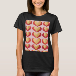 T-shirt Luxe Gold Red Hearts