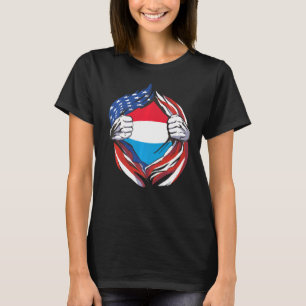 T-shirt Luxembourg Drapeau Américain Fier de Mon Luxembour