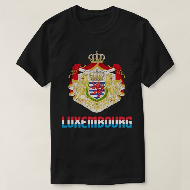 T-shirt Luxembourg Drapeau et blason Patriotique (Design devant)