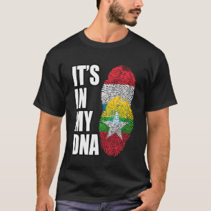 T-shirt Luxembourg Et Birmanie Mélangent Le Drapeau Du Pat
