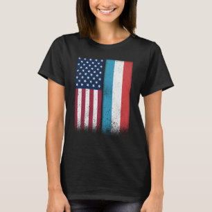 T-shirt Luxembourg Flag Shirt USA Et Luxembourg Flags Pro
