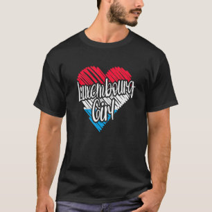 T-shirt Luxembourg Pour Fille Luxembourg Coeur Drapeau Pou