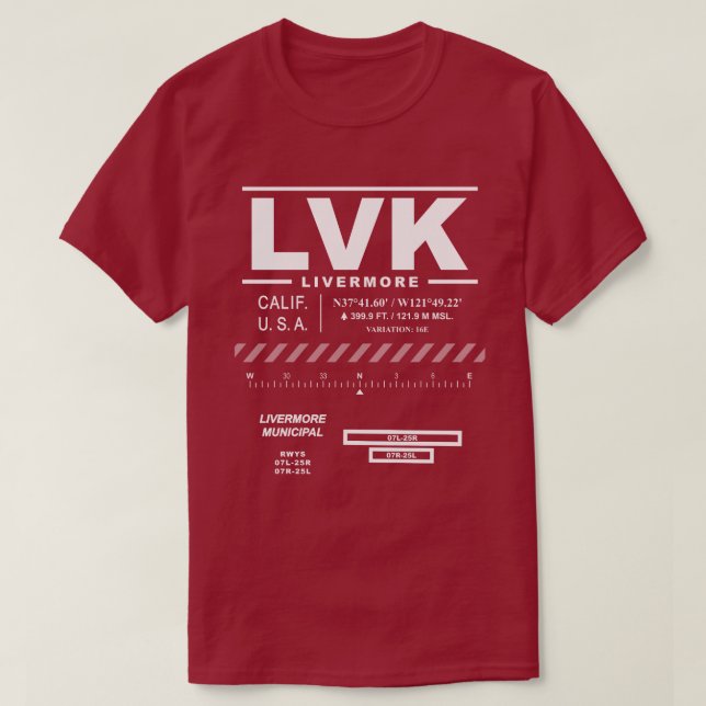T-shirt LVK de l'aéroport municipal de Livermore (Design devant)