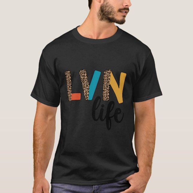 T-shirt Lvn Life Lvn Infirmière Léopard Licence Nur Profes (Devant)