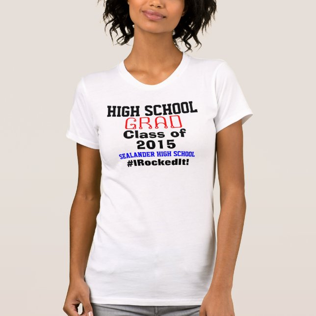 T-shirt Lycée Classe de diplôme Année Nom de l'école (Devant)