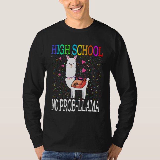 T-shirt Lycée Pas De Prob Llama Retour À L'École (Devant)